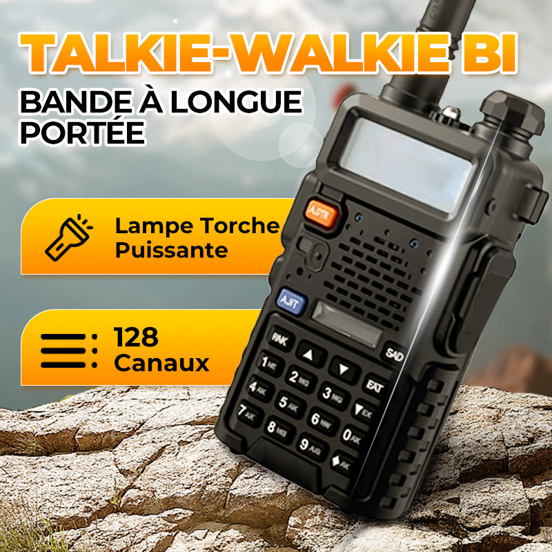 Talkie-walkie MKMXPTT MK-628 20W – 999 Canaux, NOAA, écran 4,5 Cm, Batterie 8800mAh IP54 Noir