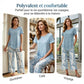 ✨53 % de réduction 🔥💙 Ensemble décontracté composé d'un haut long superposé à col rond et d'un pantalon à jambes larges