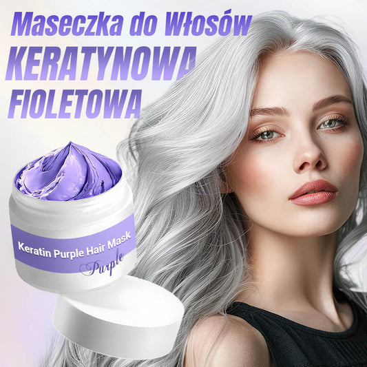 ✨Durée limitée Achetez 3 obtenez 2gratuit✨🧴💛 Masque pour cheveux Keratynowa Fioletowa&Laisser flotter les cheveux au vent
