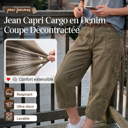 🔥👖 PROMO FLASH 60% ! Pantalons Cargo Capri Décontractés – Coupe Ample, Poches Multiples, Tissu Respirant, 6 Tailles, Idéaux Été & Quotidien 🌿