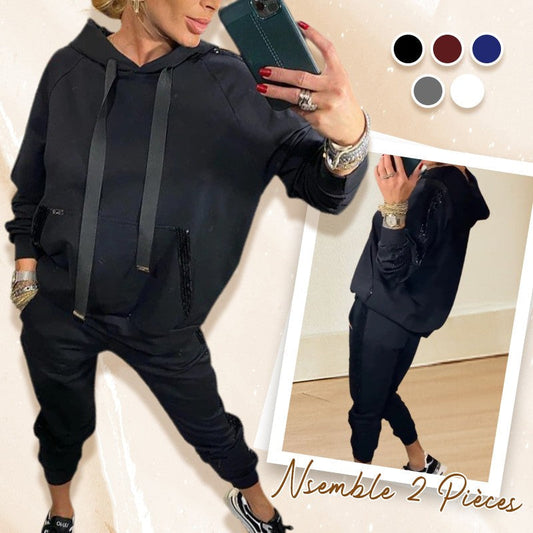 🌷Limited Time Half Price - 2-Piece Drawstring Hooded Top and Pants 💞 pour femmes