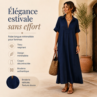 🔥 Soldes Mi-Saison : −50 % jusqu'à épuisement ! ⏰🌿 Robe Maxi Unie – L’Essentiel Épuré pour une Élégance au Quotidien
