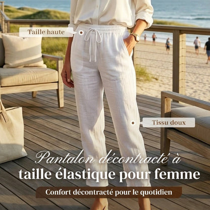💎 60% DE RÉDUCTION ! 💎 Pantalon Décontracté à Jambe Droite – Coton & Lin Respirant, Taille Élastiquée & 6 Couleurs Disponibles 🌿👖