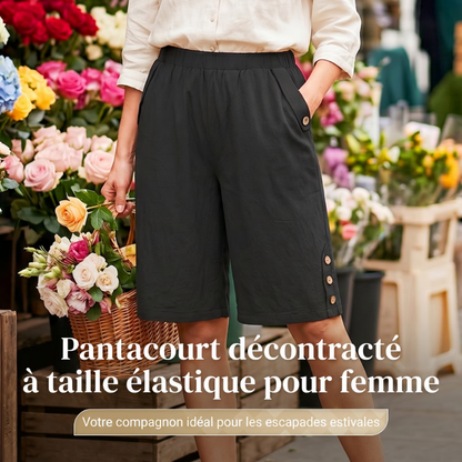 👖 50% DE RÉDUCTION ✨ Pantalon capri femme – Taille élastique, coupe genou & confortable – Léger, respirant – parfait pour la maison, le sport ou les voyages 🌿