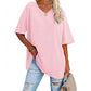 👚 PROMO LIMITÉE 50% DE RÉDUCTION ! 💥 T-Shirt Femme Col V – Coton Premium, Coupe Ample, Bas Évasé ✨