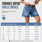 🩳🌸 OFFRE LIMITÉE -50% | Bermuda en Jean Taille Mi-Haute Femme – Denim Stretch Confort, Coupe Flatteuse & Poches Pratiques ✨