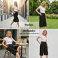 👖 50% DE RÉDUCTION ✨ Pantalon capri femme – Taille élastique, coupe genou & confortable – Léger, respirant – parfait pour la maison, le sport ou les voyages 🌿