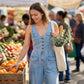 👖 PROMO LIMITÉE 50% DE RÉDUCTION ! 💥 Combinaison Jean Sans Manches Femme – Boutons Vintage, Coton Respirant, Jambes Larges ✨