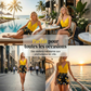 🏝️ PROMO EXCLUSIVE 52% ! 💃 Set Vacances Femme – Haut Bretelles Croisées & Shorty Taille Haute, Imprimé Floral Tropical 🌴