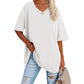 👚 PROMO LIMITÉE 50% DE RÉDUCTION ! 💥 T-Shirt Femme Col V – Coton Premium, Coupe Ample, Bas Évasé ✨