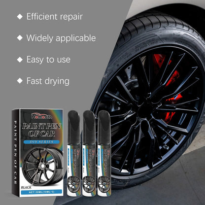 🖊️🚗✨ PROMO FLASH -50% ! Stylo Réparation Rayures Jantes Noir – Vernis Inclus, Séchage 10 min, 3 x 10 ml, Compatible Métal/Aluminium/Acier