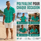 ☀️ 51% DE RÉDUCTION ! 👔 Chemise Homme Imprimé Géométrique – Mélange – Coupe Ample & Douceur Été for Vacances