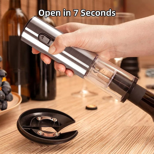 🍷 50% DE RÉDUCTION ! ⚡ Set d'ouvre-bouteilles électriques – Puissant, Une touche automatique & Rechargeable USB 🔋