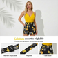 🏝️ PROMO EXCLUSIVE 52% ! 💃 Set Vacances Femme – Haut Bretelles Croisées & Shorty Taille Haute, Imprimé Floral Tropical 🌴