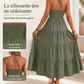 👗57 % de réduction + livraison gratuite à partir de 2 articles ! 🚚💨Robe longue à volants, dos nu et col licou pour femme
