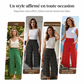 🔥 50 % de réduction aujourd'hui ! Pantalon ample à taille haute pour femme – Amincissant, confortable et chic