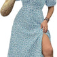 💗Spécial été - 50% de réduction💗Plus-size Short Sleeve Split Floral Print Dress