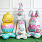 🎉 Ballons 3D sur Pied pour Pâques – Géants Lapin/Carotte/Poussin/Œuf – Décoration Festive, Gonflage à l'Air & Parfait pour Enfants/Jardin 🌷
