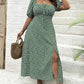 💗Spécial été - 50% de réduction💗Plus-size Short Sleeve Split Floral Print Dress