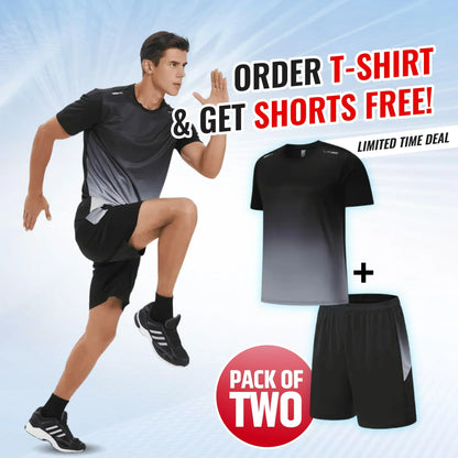 Ensemble de sport homme – T-shirt et short amples, respirants et à séchage rapide