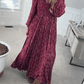 💎Robe Longue à Fleurs en Rayonne – Taille Smockée, Doublure Intégrale & Poches Cachées🌸👗