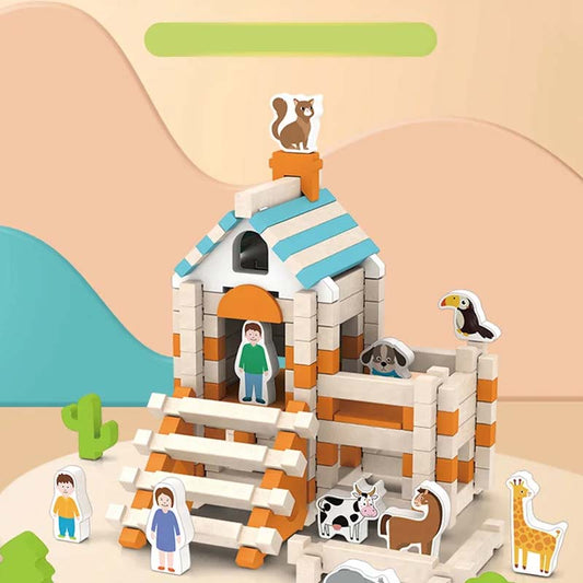 🏠 KIT DE CONSTRUCTION EN BOIS COTTAGE 3D – ÉDUCATIF & CRÉATIF POUR ENFANTS!