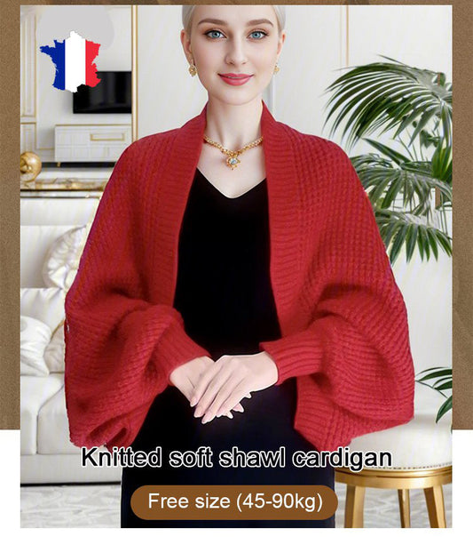 Cardigan à Col Châle Tricoté Doux pour Femme
