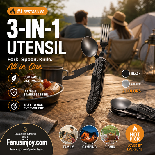 🍴 Couvert de table pliable multifonction 4‑en‑1 pour l'extérieur