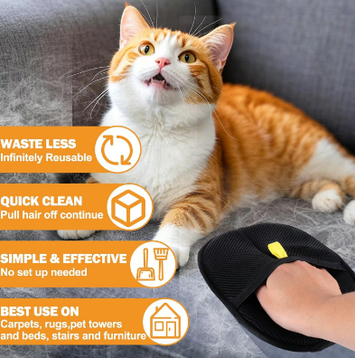 🧤 PROMO LIMITÉE 50% DE RÉDUCTION ! ✨ Gants Électrostatiques pour Poils d'Animaux – Silicone, Réutilisables, Lavables 🐾