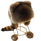 🦝Chapeau en peluche parent-enfant avec fausse queue de raton laveur☃️