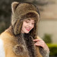 🦝Chapeau en peluche parent-enfant avec fausse queue de raton laveur☃️