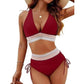 🔥 57% DE RÉDUCTION ! 🩱 Bikini taille haute avec contrôle ventre & patchwork coloré – 6 couleurs, ajustable & ultra flatteur – parfait pour l'été 💕