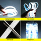 🚗 50% DE RÉDUCTION! 💡 Éclairage LED pour Capot – Scan Start dynamique, 12V universel & silicone – 1,2/1,5/1,8 m – Blanc/Bleu/Rouge ✨