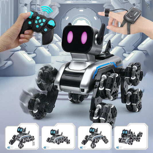 🔥Offre Spéciale✨Robot Chien Acrobatique 8 Roues🐾Détection Gestuelle, 360° Cascades, Lumières LED et Musique🤖