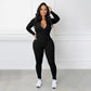 Solid Color Half Zip Seamless Jumpsuit