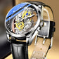 ⌚✨ Montre Squelette Double Face Homme – Verre Minéral Trempé, Quartz et Étanchéité 30 m