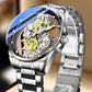 ⌚✨ Montre Squelette Double Face Homme – Verre Minéral Trempé, Quartz et Étanchéité 30 m