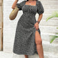 💗Spécial été - 50% de réduction💗Plus-size Short Sleeve Split Floral Print Dress