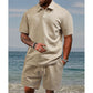 💎 60% DE RÉDUCTION ! 💎 Ensemble 2 Pièces Homme – Chemise Losange & Short à Cordon, Respirant, Anti-Froissement & Style Été 🌞👕