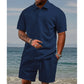 💎 60% DE RÉDUCTION ! 💎 Ensemble 2 Pièces Homme – Chemise Losange & Short à Cordon, Respirant, Anti-Froissement & Style Été 🌞👕