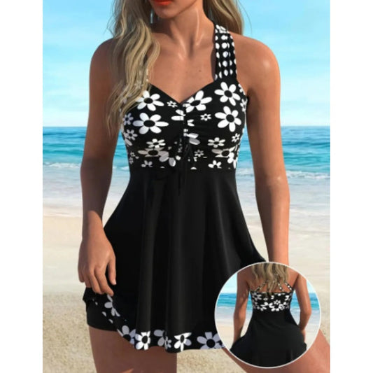 💙 Bien dans Sa Peau | Nouveau Tankini 2026 avec Shorty | Maintien Parfait & Imprimé Chic 👌【Promo -50%】