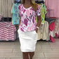 💜 LAST DAY PROMOTION - 53%OFF 💜 Women’s Print Top & Stylish Skirt 2-Piece Set