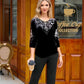 💎 Ensemble Top & Pantalon en Velours avec Strass pour Femme – Nouveau Design 2026, Élégance Brillante & Confort Respirant
