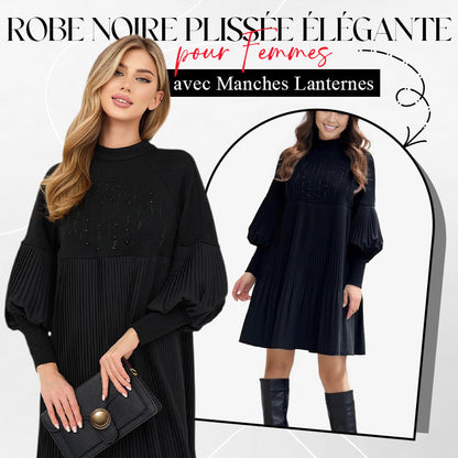 🍁Nouveau design 2025✨Robe femme grande taille à manches lanterne et col montant🌈👗