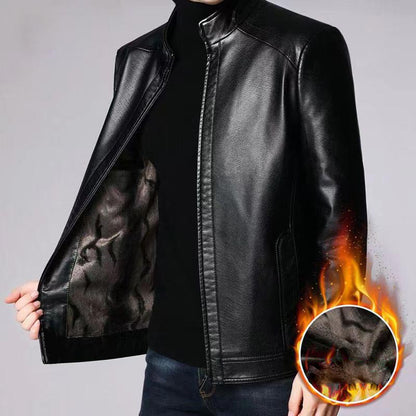 🔥50 % DE RÉDUCTION — Veste en cuir homme avec doublure en peluche | Cadeau chaud pour lui