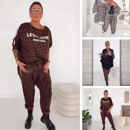 🔥Stock limité disponible 50 % DE RÉDUCTION🔥🐆 Ensemble coordonné chic à imprimé léopard pour femme