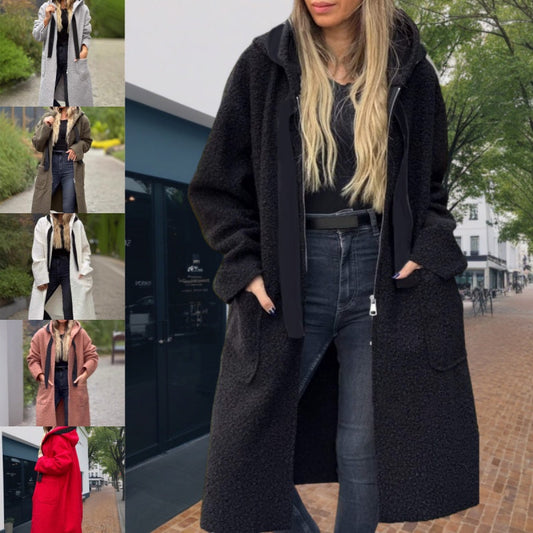 🎅❄️Manteau à Capuche Zippé Tendance avec Poches pour Femme