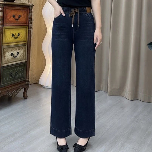👖 60% OFF LIMITÉ! ✨ Jean Droit Femme à Ceinture Élastique - Coupe Adjustable pour un Confort Parfait et Style Moderne 🌟🛍️