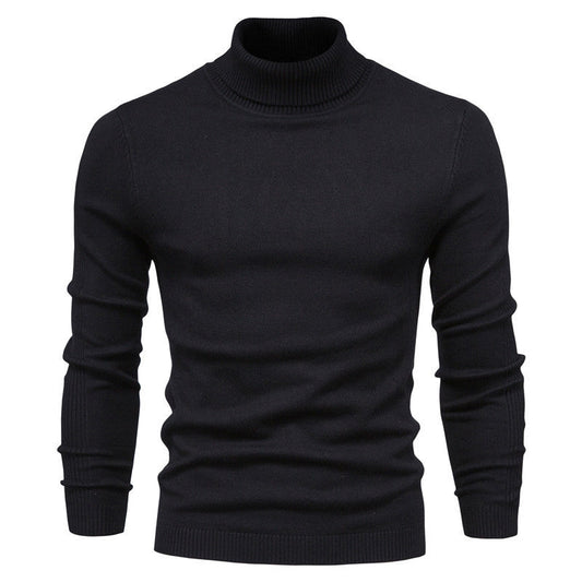 Pull à Col Roulé en Maille en Couleur Unie pour Homme