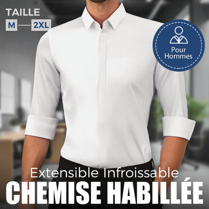 Chemise Habillée Extensible Infroissable pour Hommes